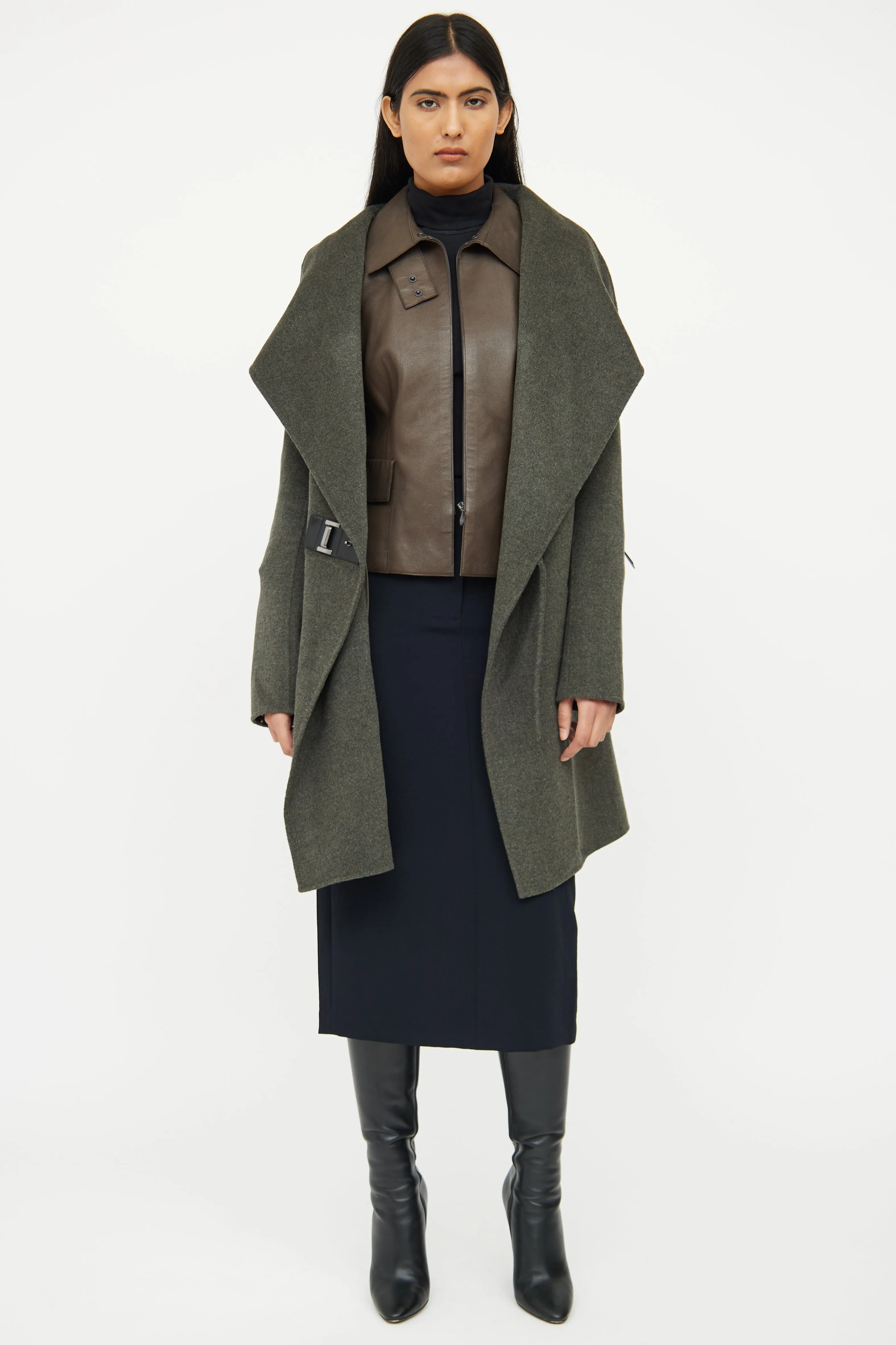 Grey Wool Blend Coat