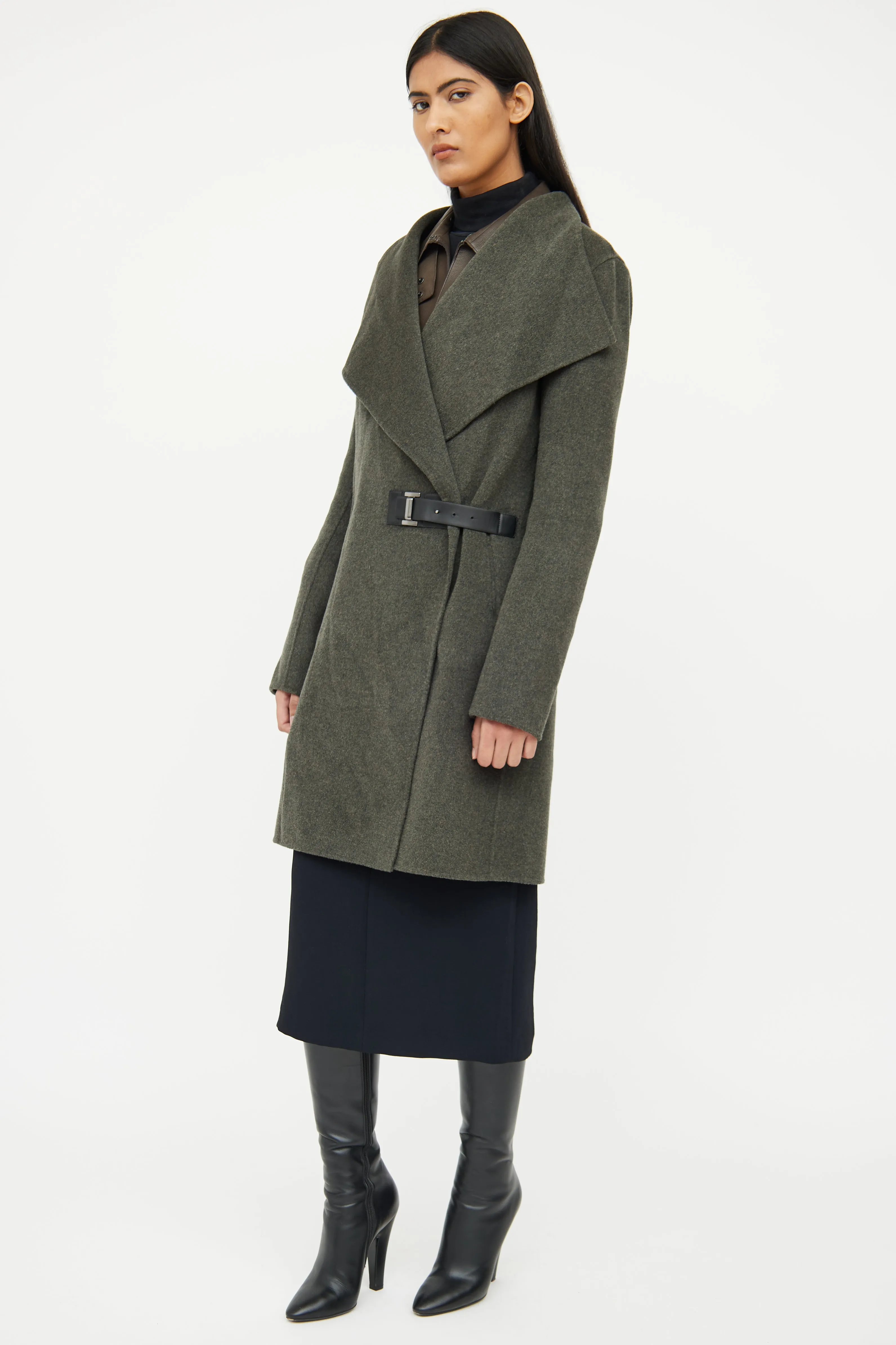 Grey Wool Blend Coat