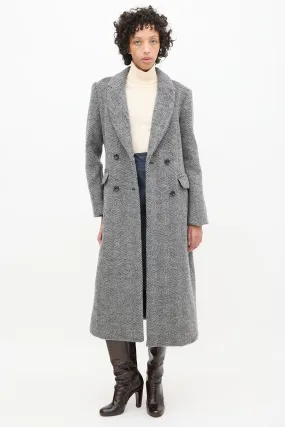 Grey Wool Herringbone York Coat