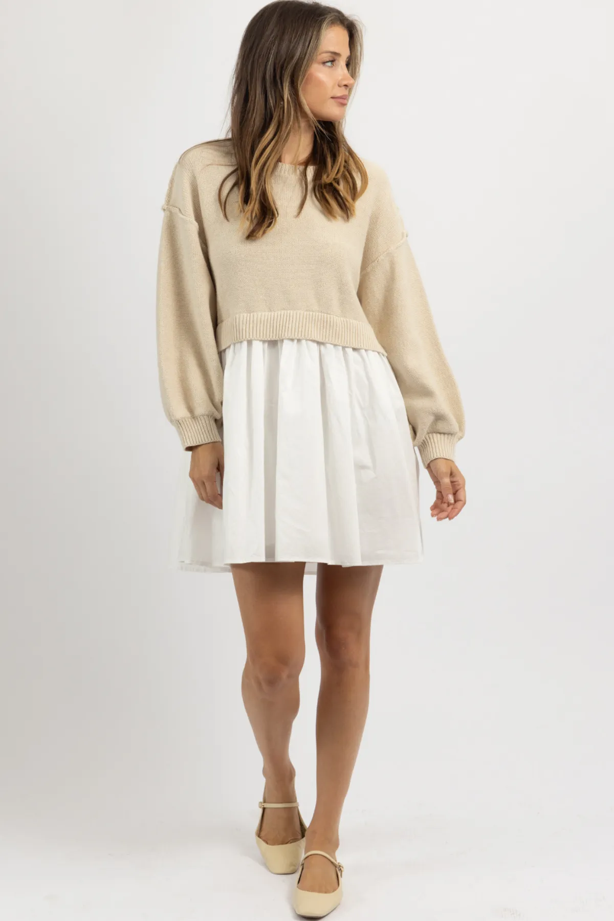 ISA COMBO SWEATER DRESS