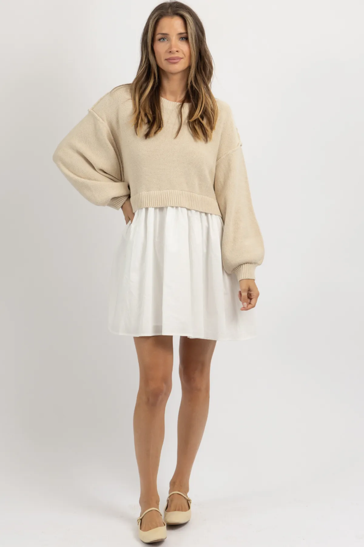 ISA COMBO SWEATER DRESS