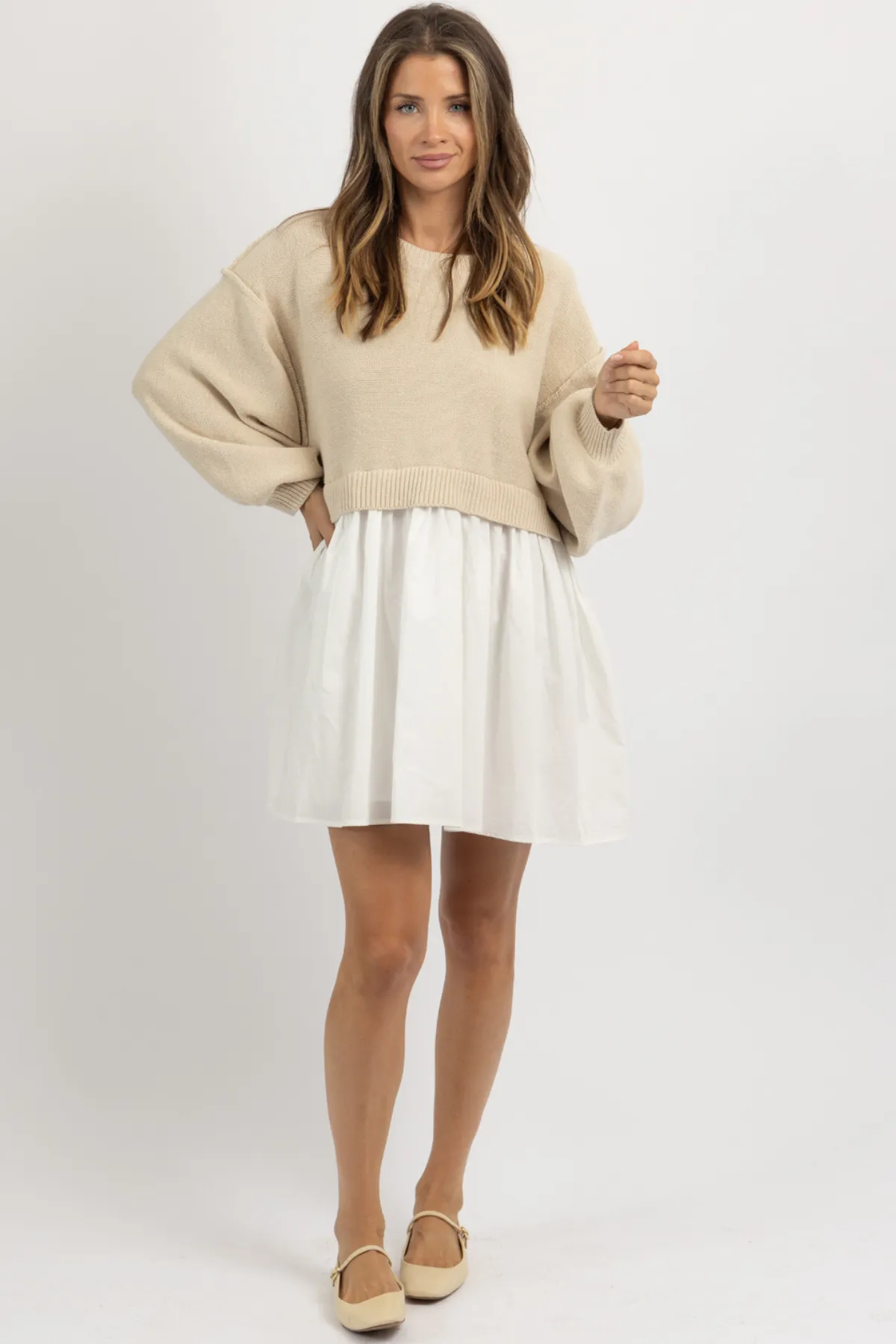 ISA COMBO SWEATER DRESS