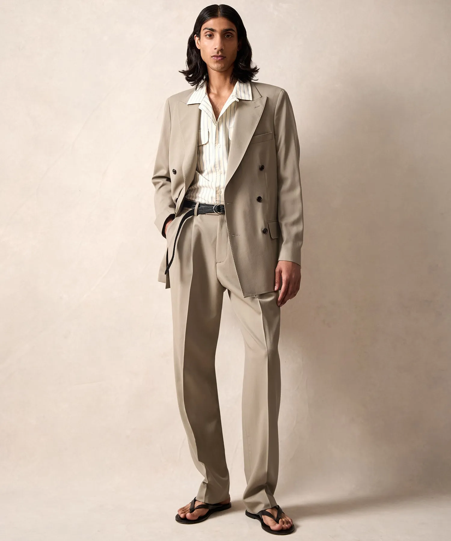 Italian Gabardine Wythe Trouser in Stone