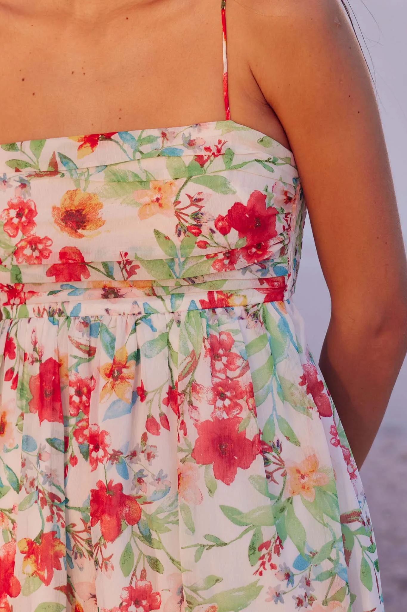 Jamaican Me Crazy Floral Chiffon Mini Sundress