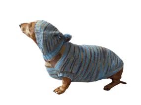 Knitted hoodie sweater for dog, hoodie for miniature dachshund