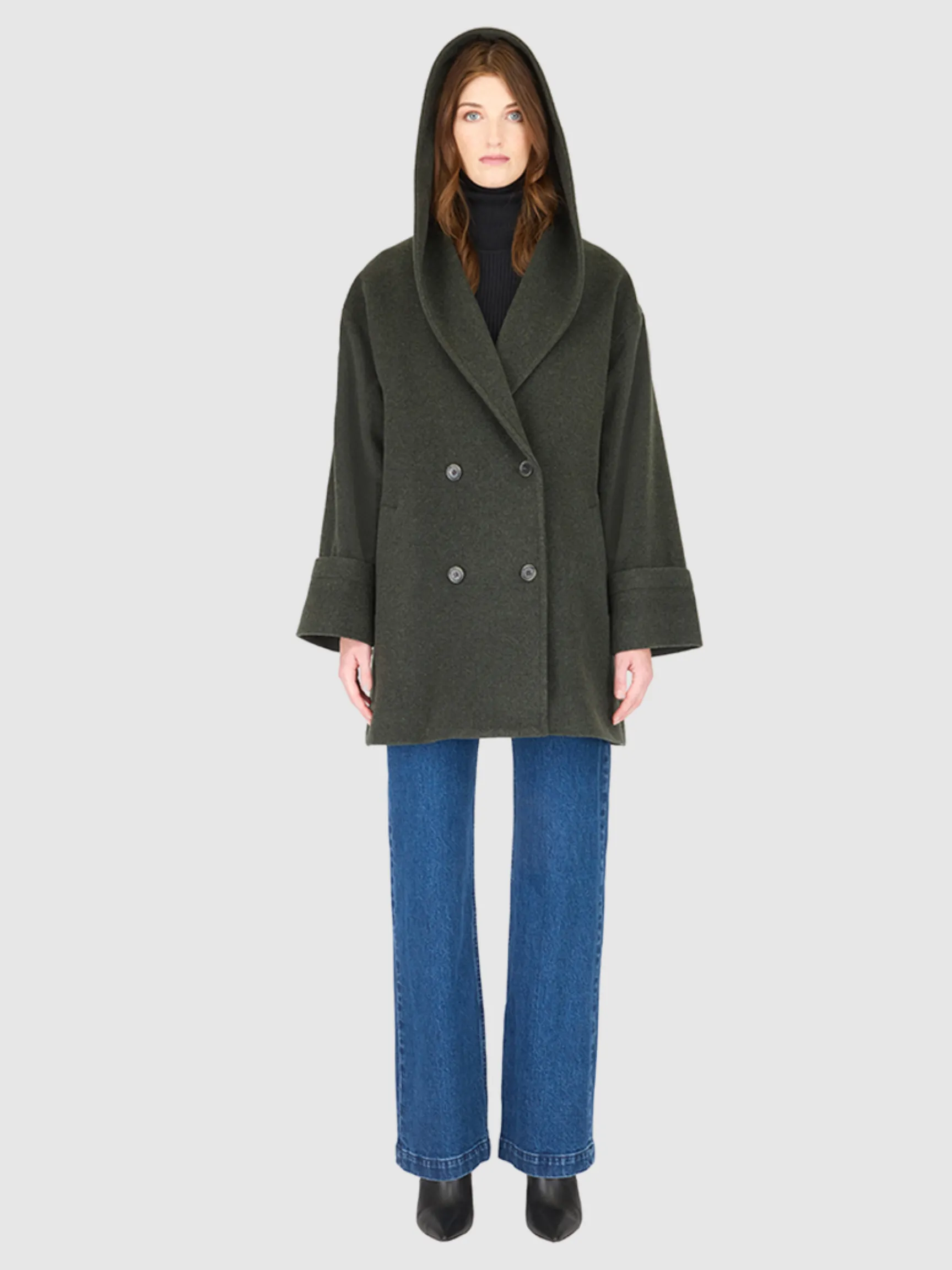 LEAH HOODED WOOL COAT