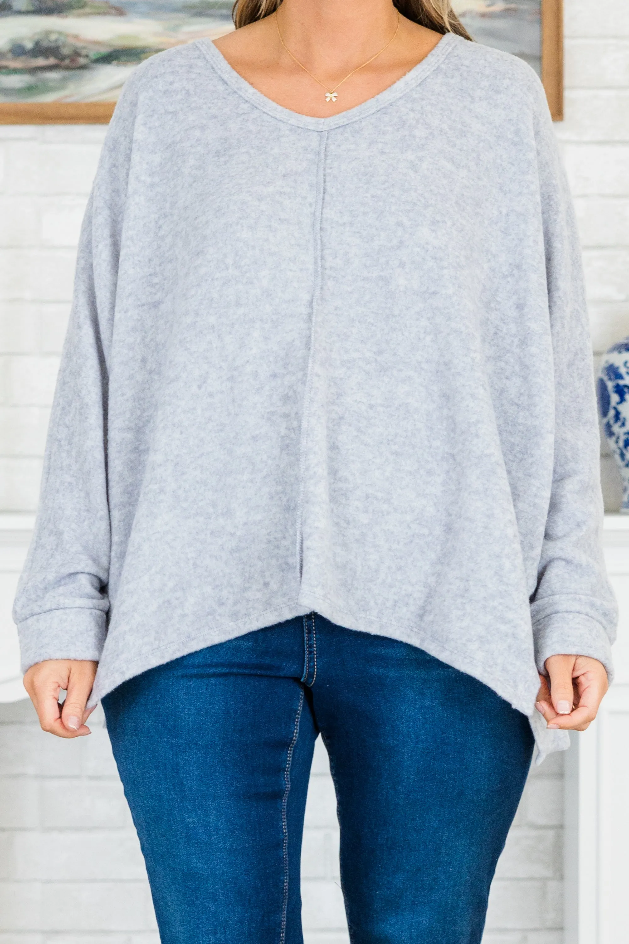 Let's Chill Sweater, Heather Grey