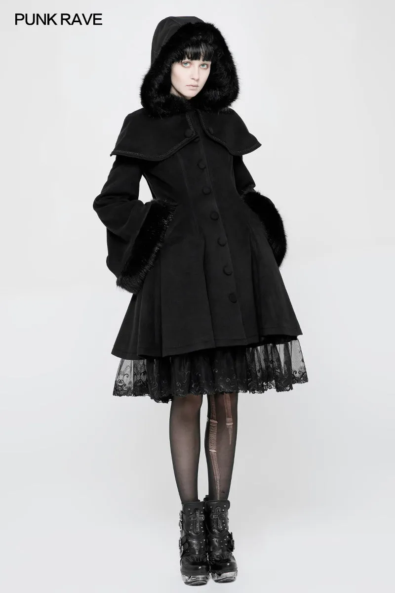 Lolita Woolen Medium-length Swallow Tail Gothic Coat