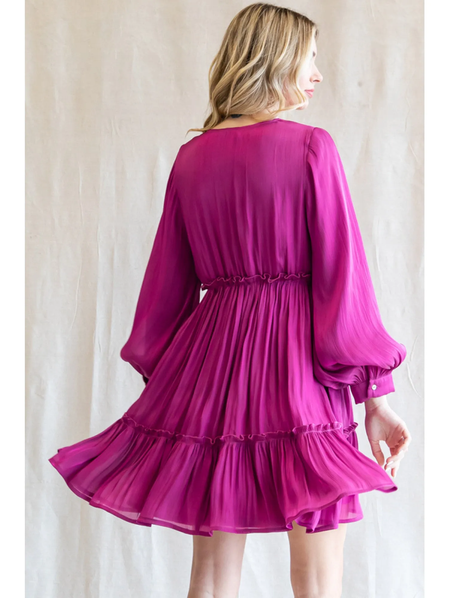 Magenta Babydoll Dress