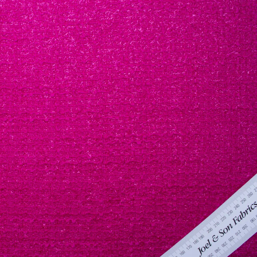 Magenta Lurex Wool Bouclé