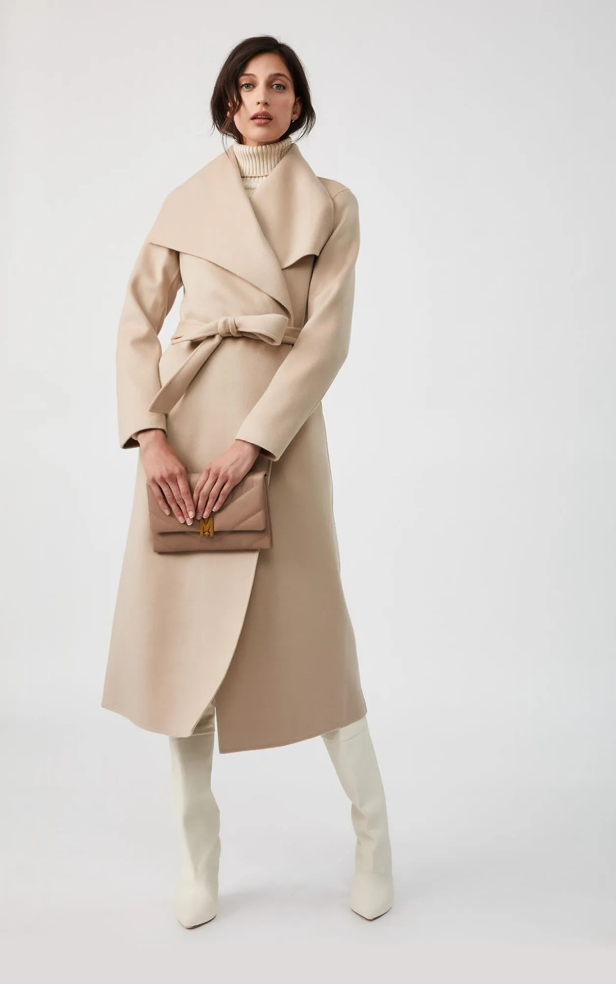 Mai Belted Wool Coat (Sand)