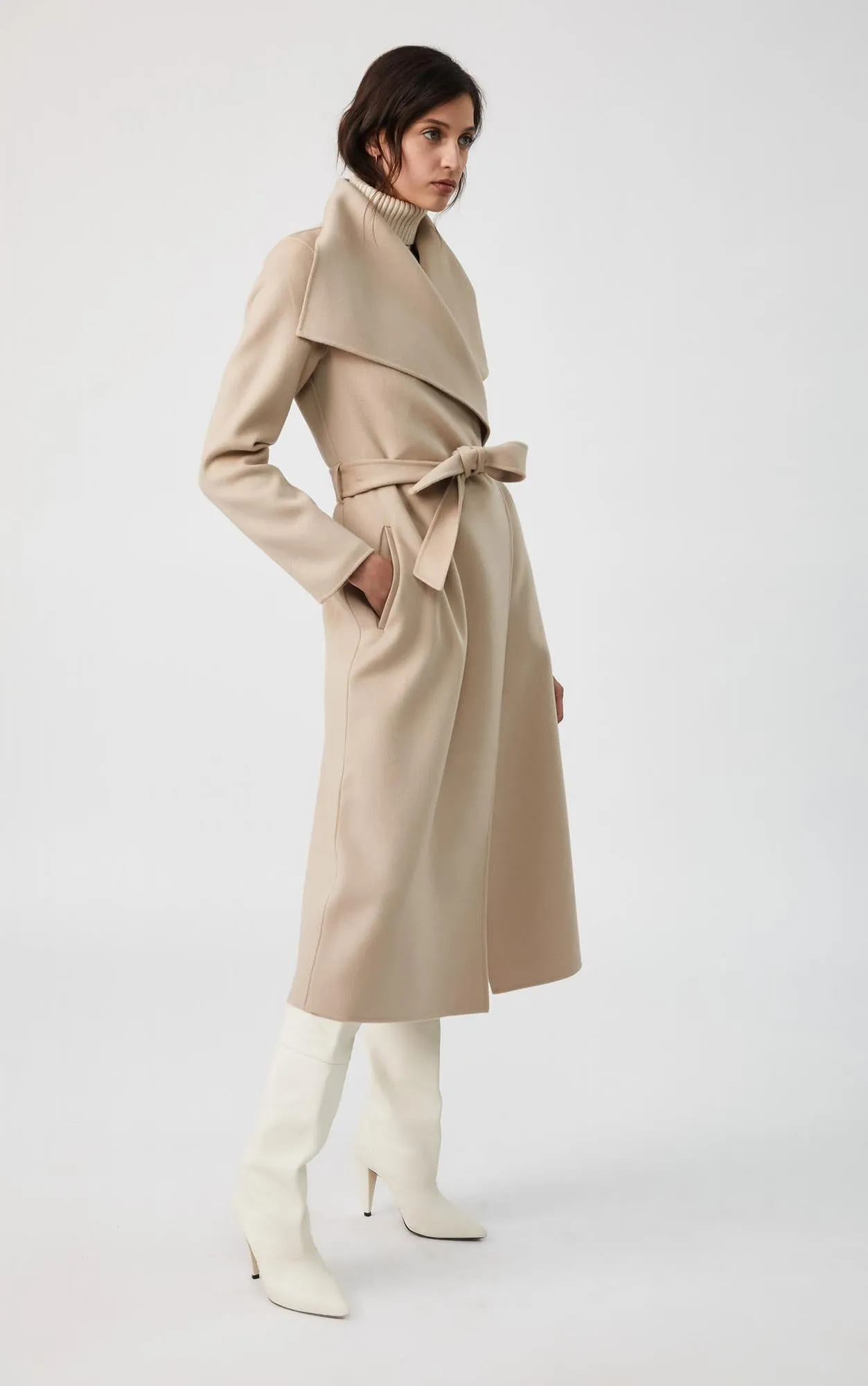 Mai Belted Wool Coat (Sand)