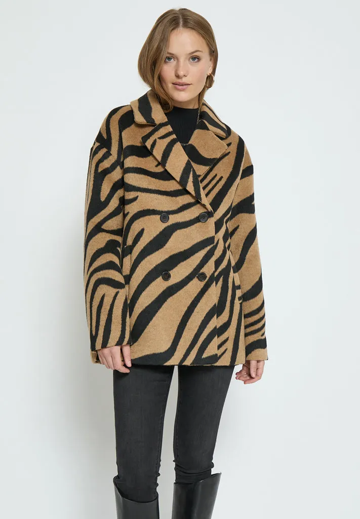 Malu Woolen Jacket - Black Print