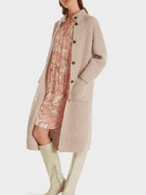 Marc Cain Collections T Knitted Boucle Coat In Cuban Sand TC 11.05 M14 COL 136