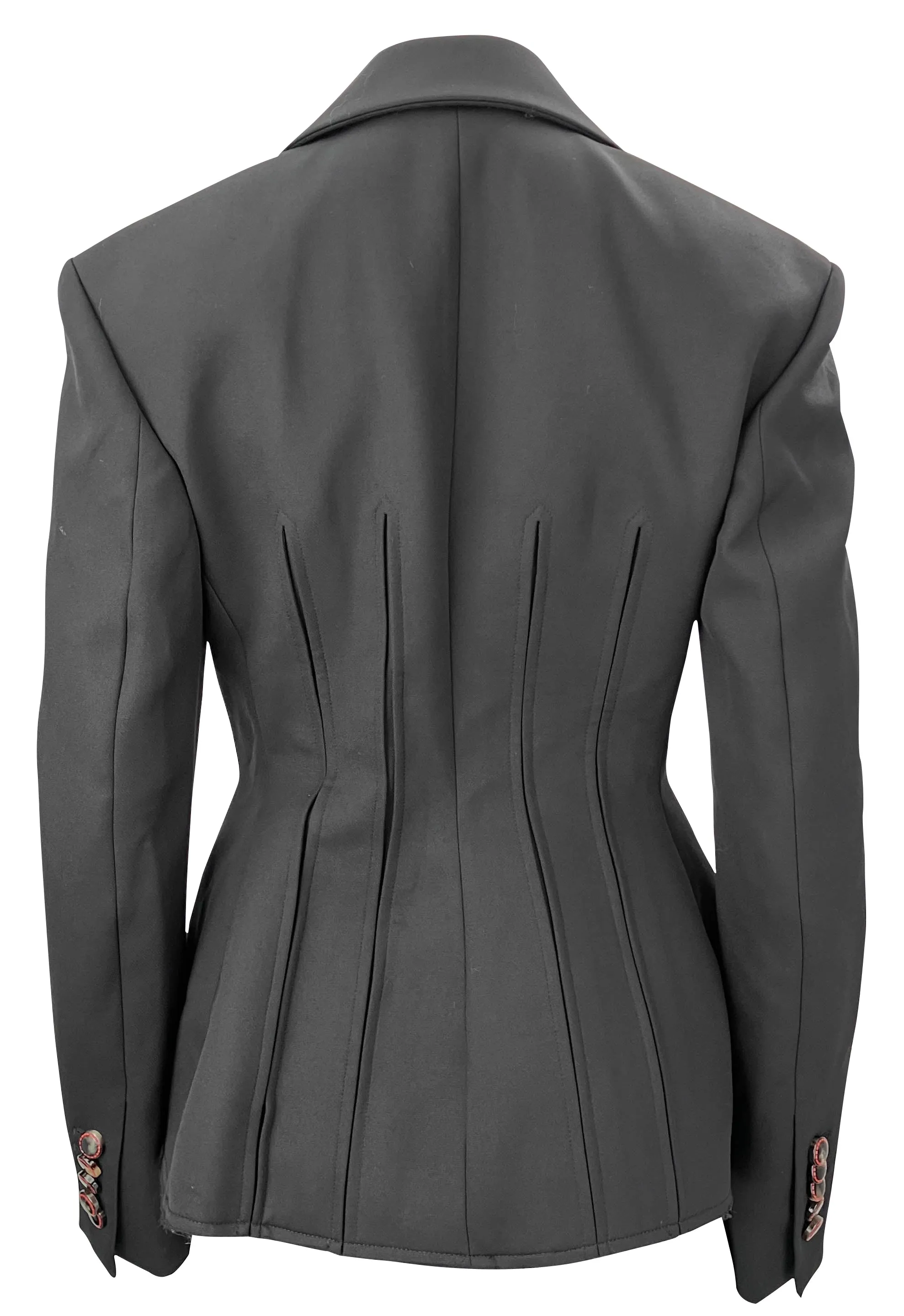 Marina Moscone Waisted Basque Blazer in Black