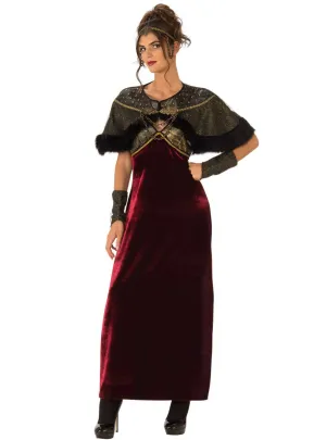 Medieval Lady Womens Red Velvet Dress Up Costume