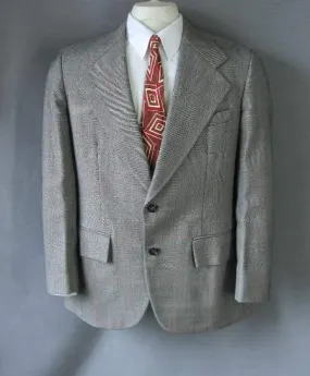 Men's Hardy Amies Jacket 60s 70s Vintage Subtle Plaid Suit Coat 40 Medium VFG