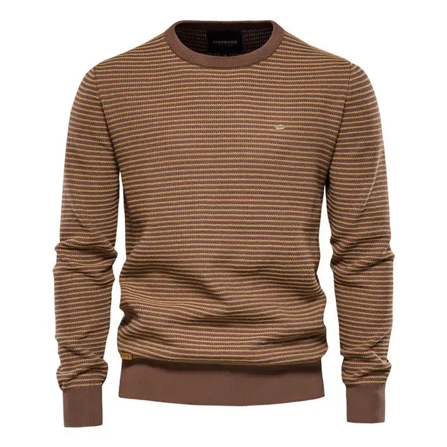 Mens Spliced Cotton Basic Sweater