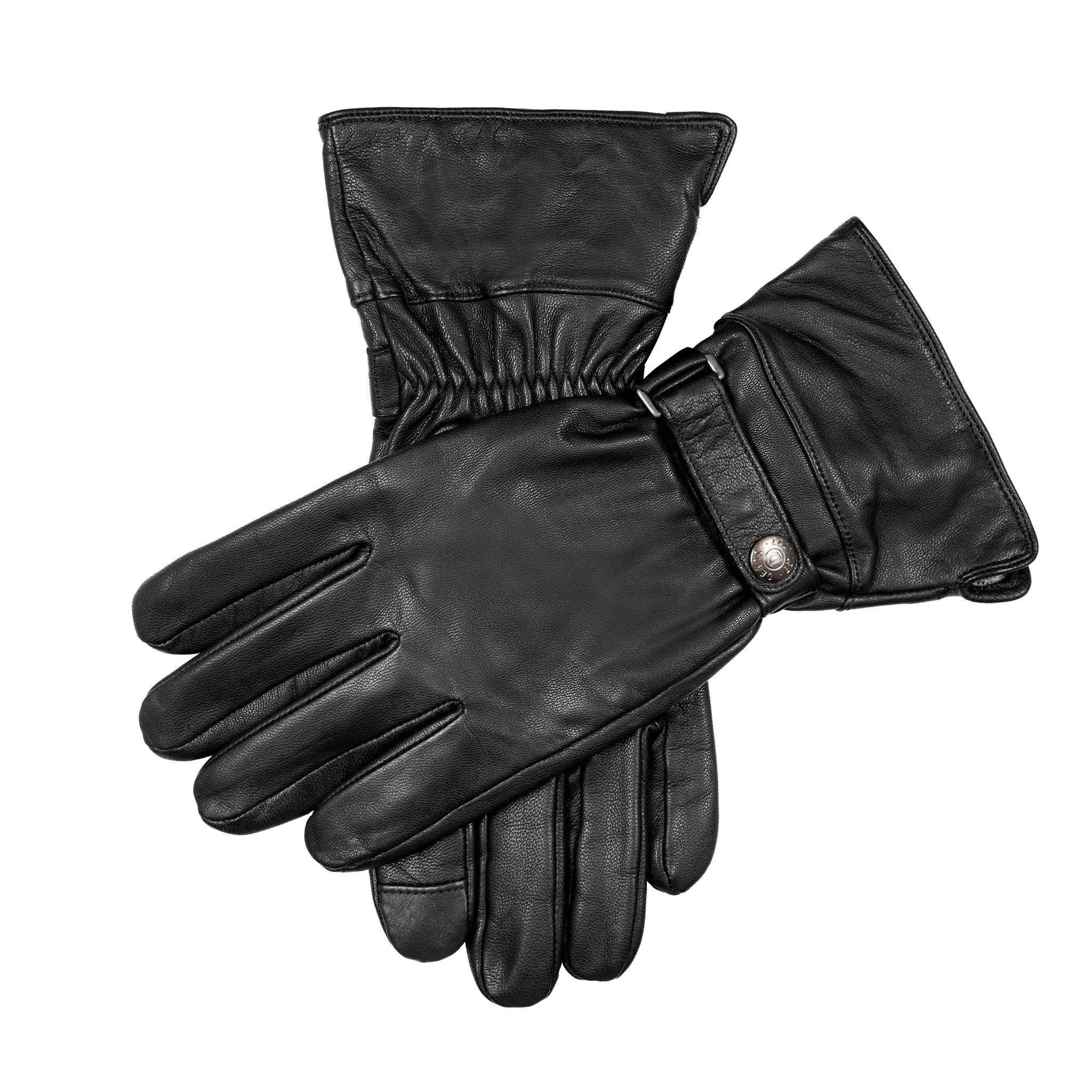 Men’s Touchscreen Water-Resistant Lined Goatskin Leather Gauntlet Gloves