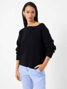 Millie Mozart Waffle Knit Slash Neck Sweater