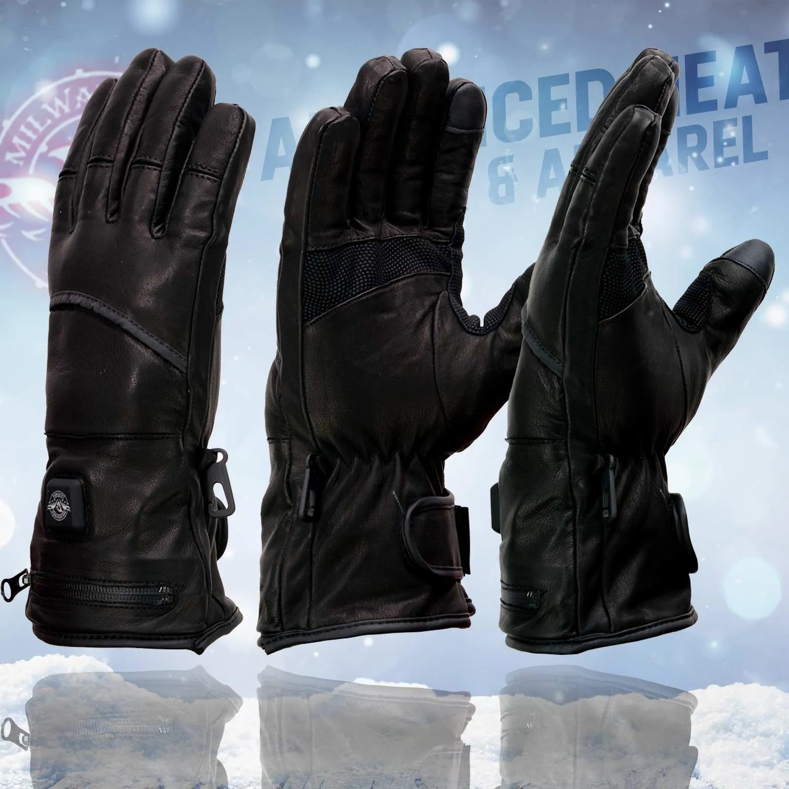 Milwaukee Leather MG7513SET Men’s Heated Winter Gloves for Motorcycle