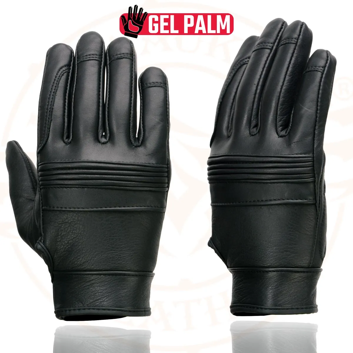 Milwaukee Leather MG7535 Men's Black Leather with Gel Palm Motorcycle