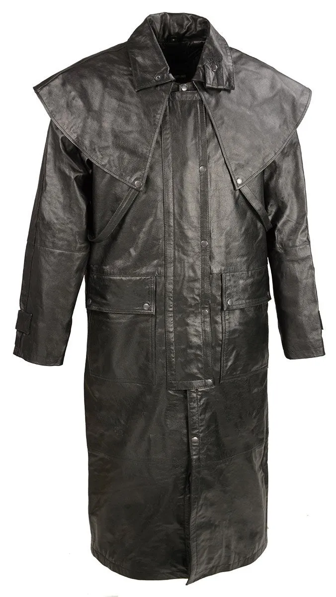 Milwaukee Leather SH910 Men’s Western Inspired Genuine Leather Cowhide Duster with Removable Liner