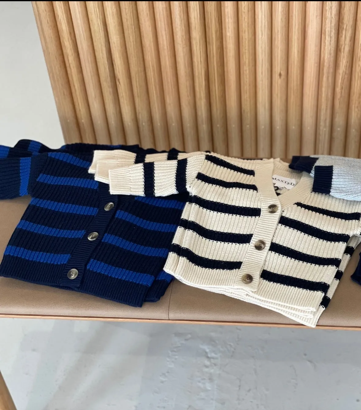 MINI ME CHLOE CARDIGAN | Navy   Blue Stripe