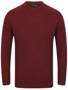 Mino Long Sleeve Wool Blend Knitted Jumper in Oxblood - Dissident