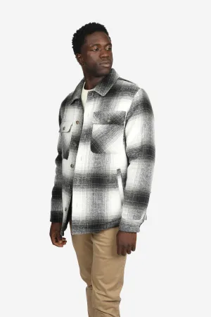 Natural Check Wool Blend Padded Coat