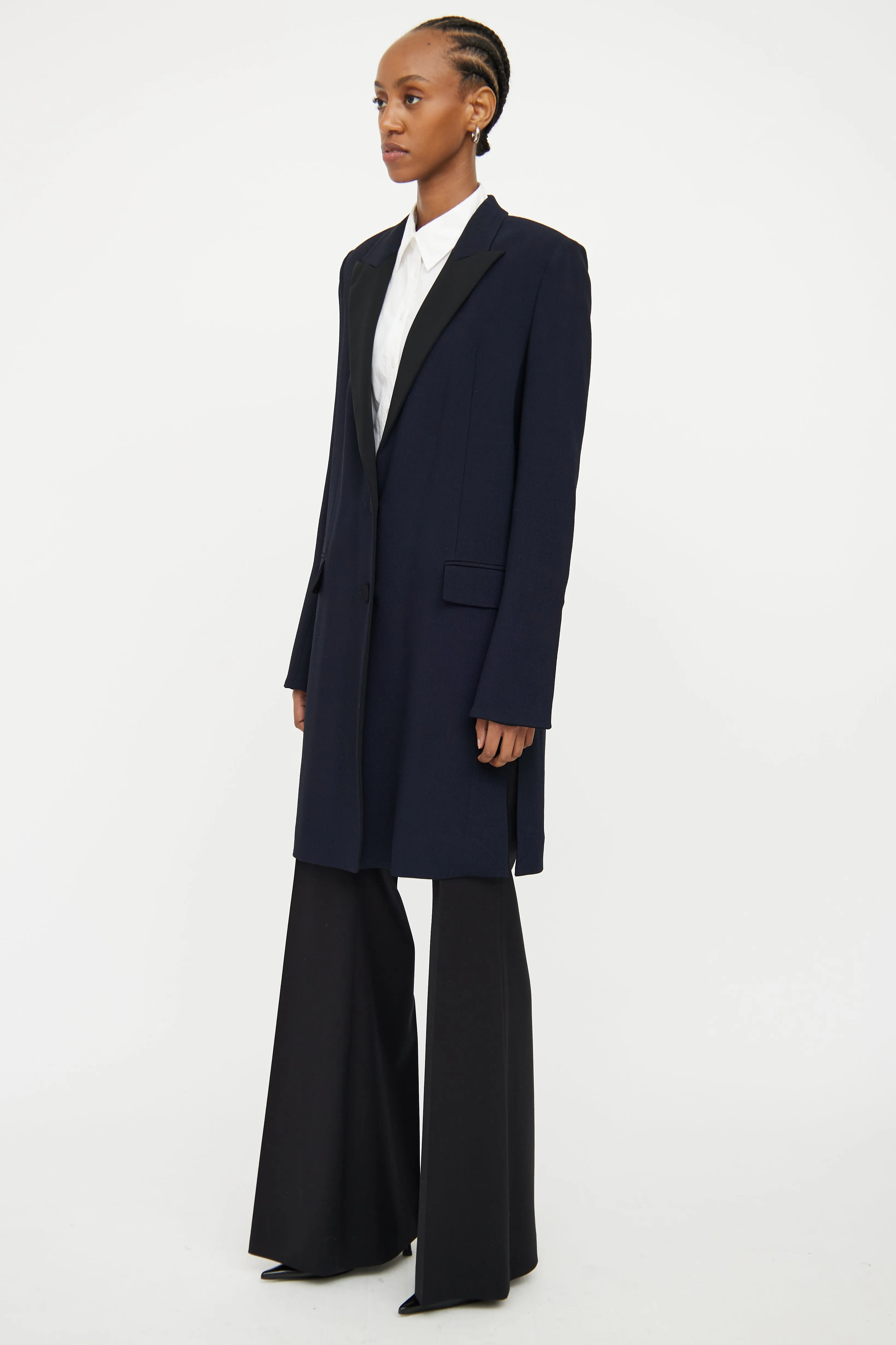 Navy & Black Long Blazer