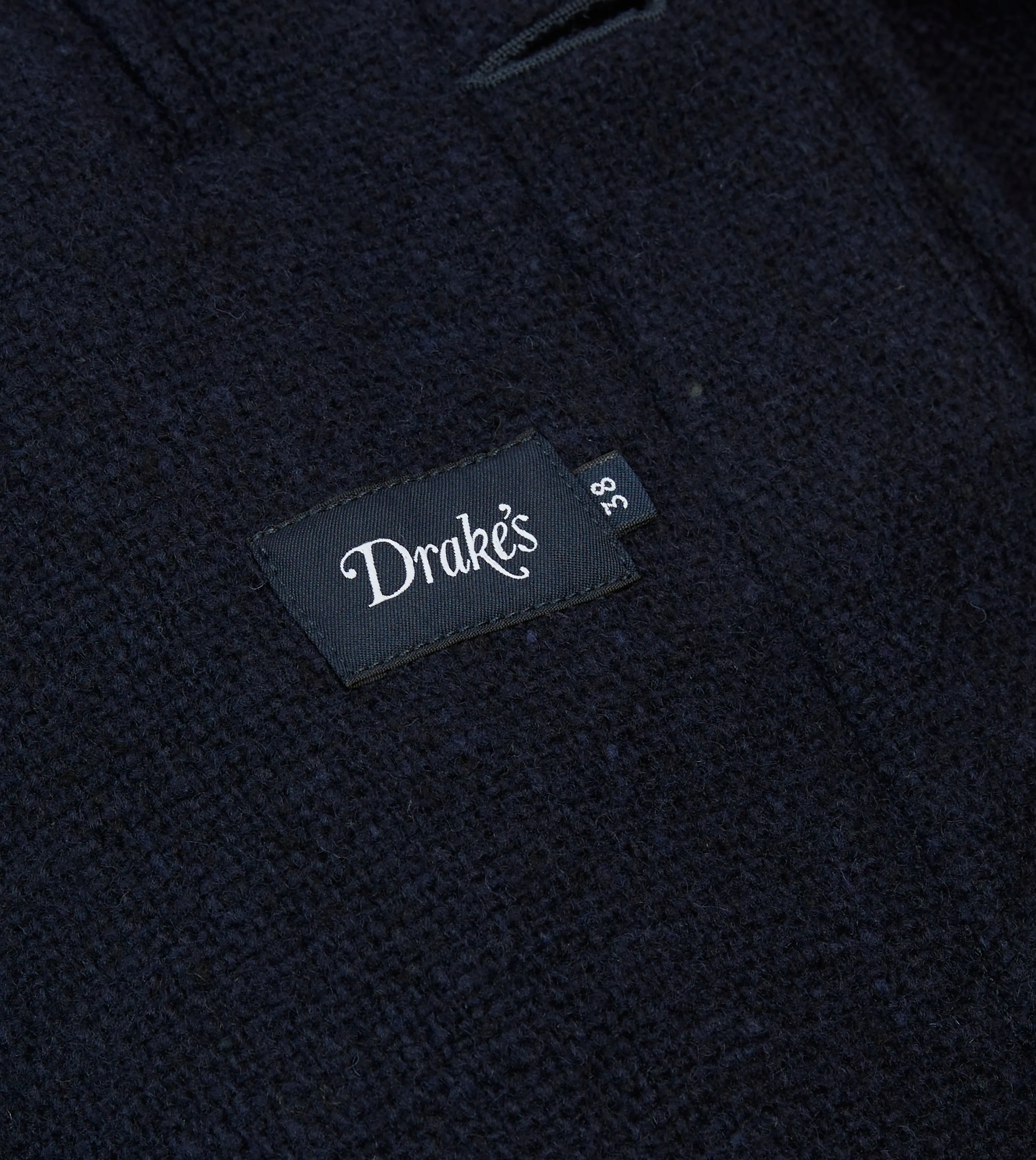 Navy Donegal Wool Raglan Coat