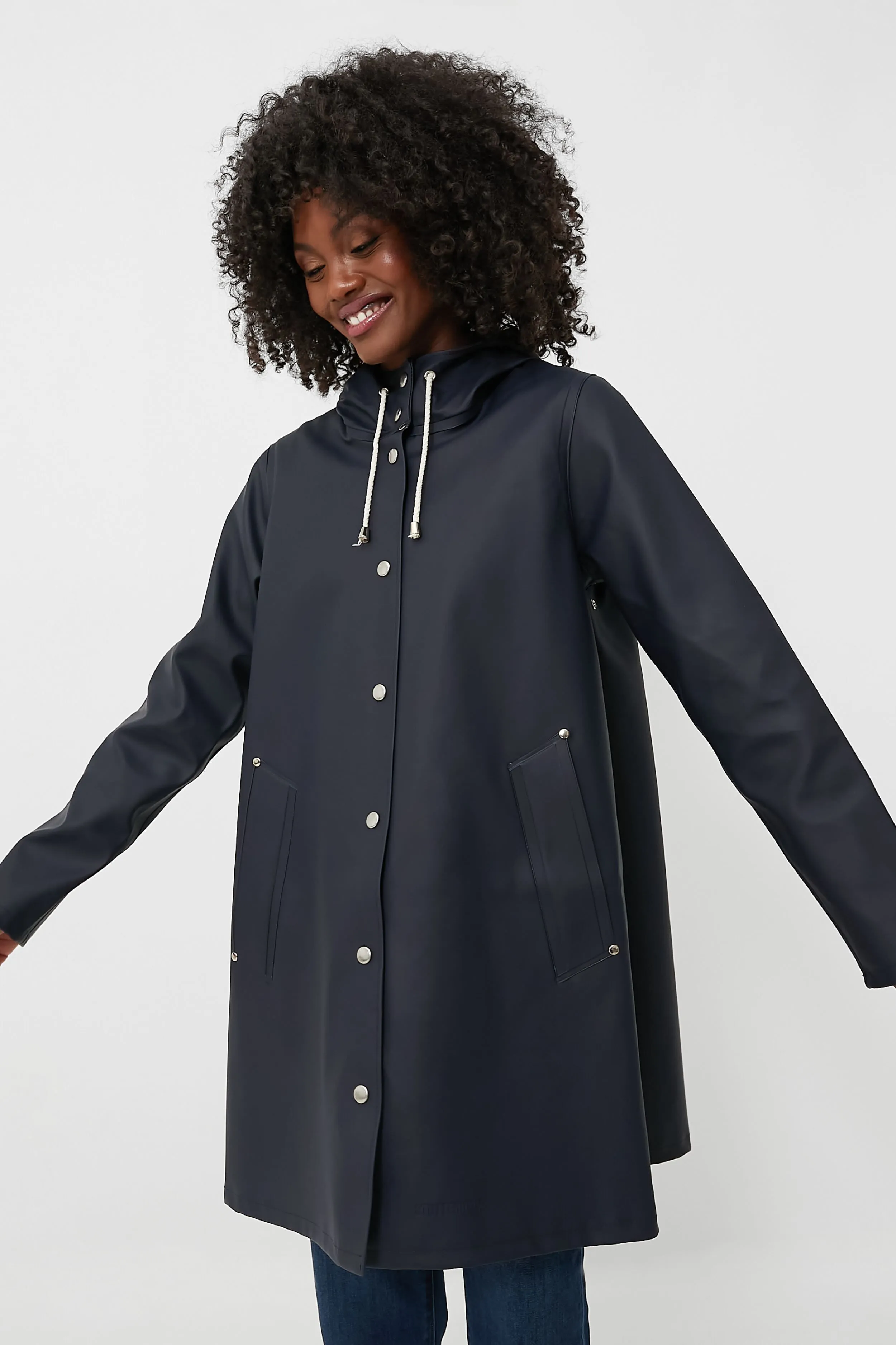 Navy Mosebacke Raincoat