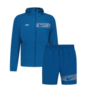 NIKE BLUE REPEL JACKET & SHORTS SET