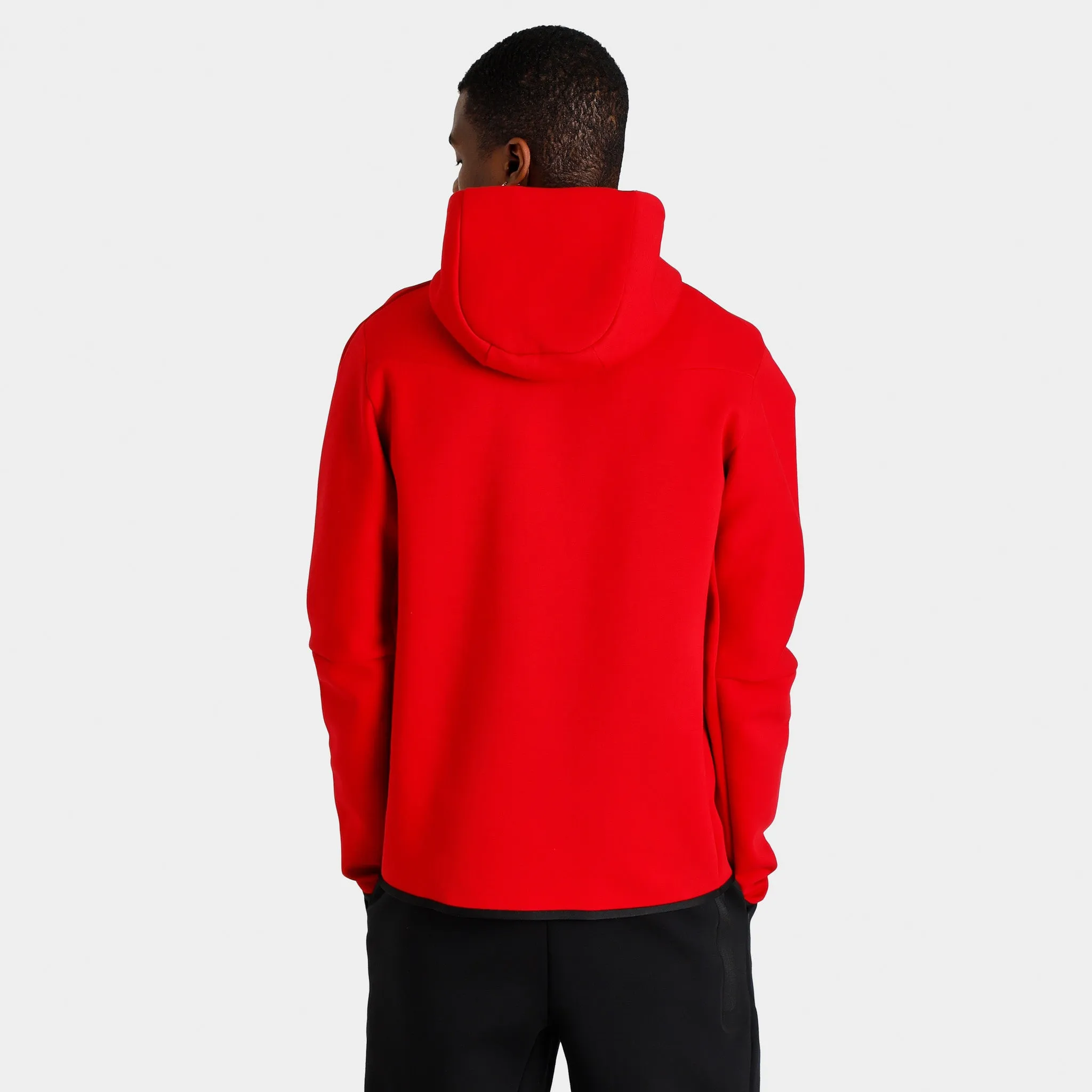 Nike Sportswear Tech Fleece Full Zip Hoodie Windrunner Gym Red / Black