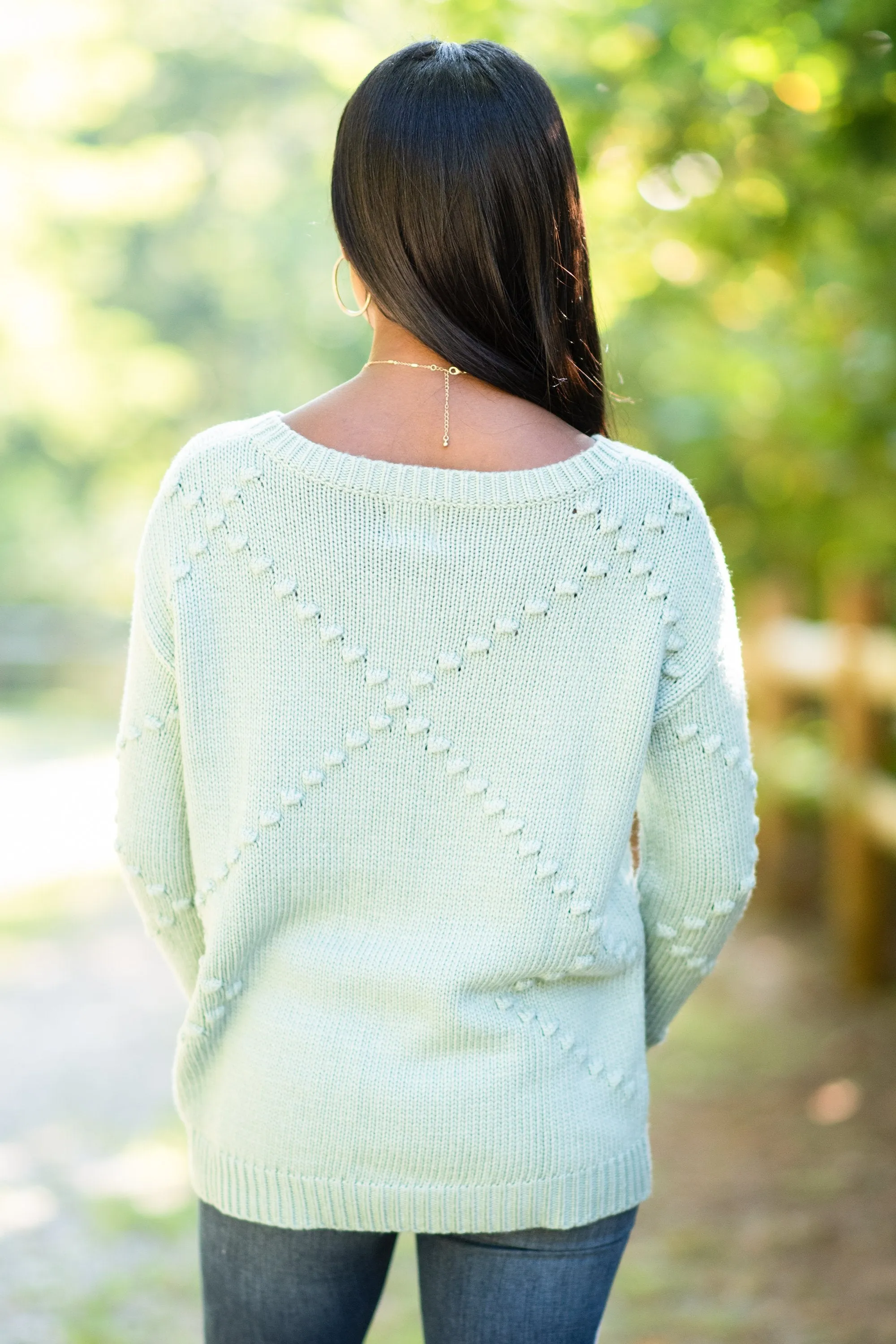 Off To Aspen Sage Green Knit Sweater