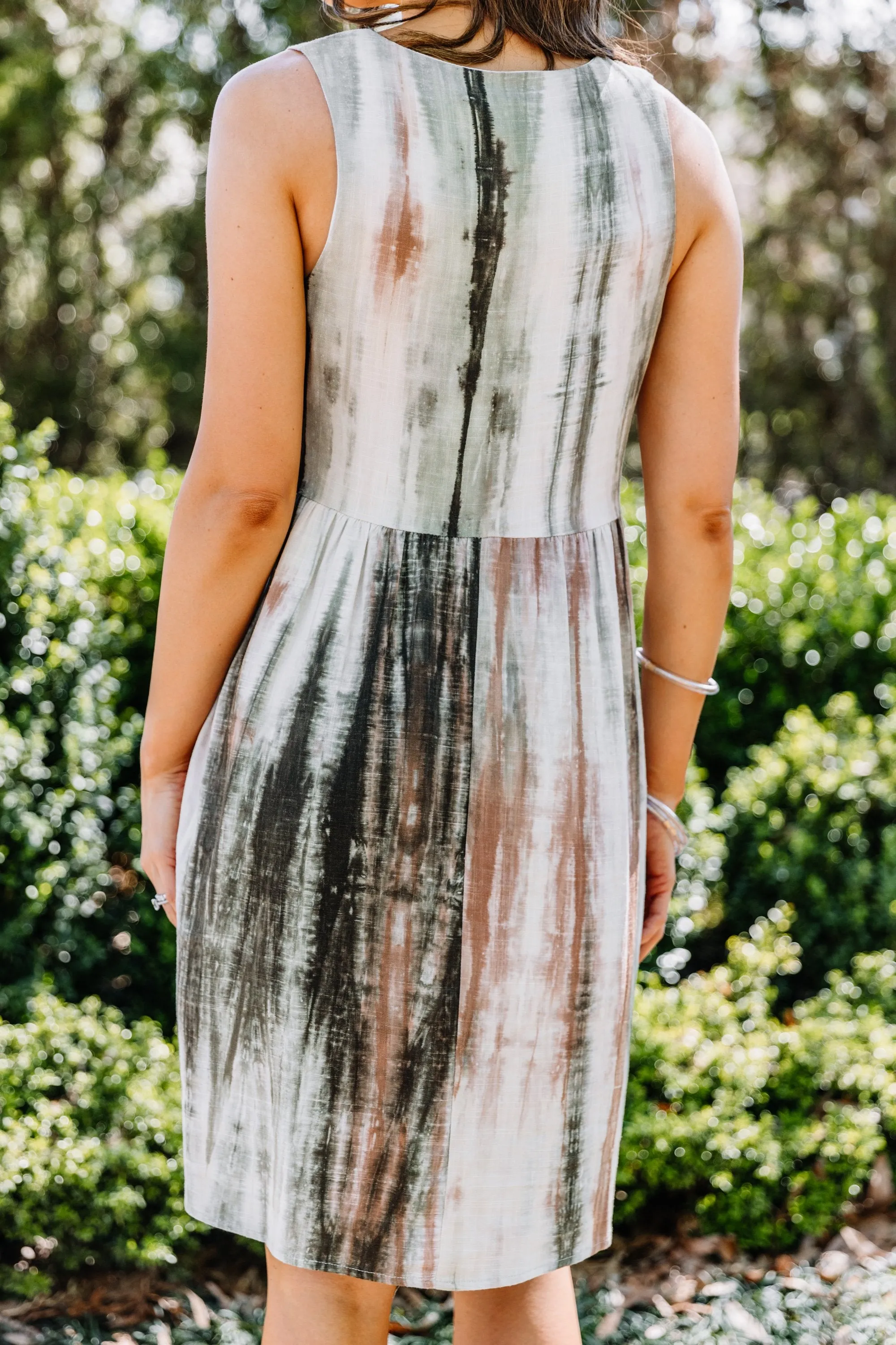 On Your Way Mocha Brown Tie Dye Dress