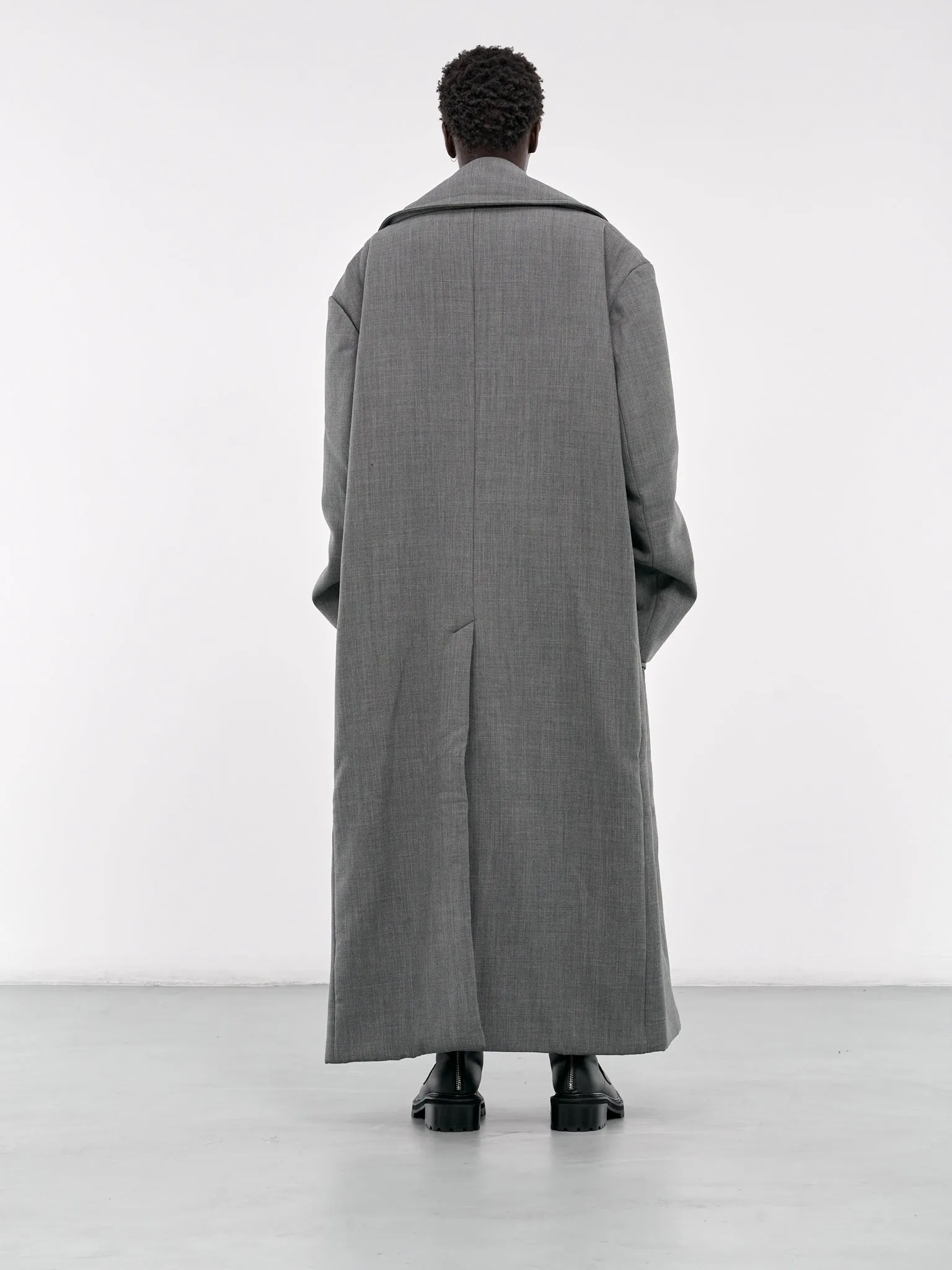 Padded Wool-Blend Coat (002-15-GREY)