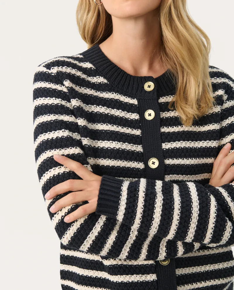 Part Two Leonida Navy Stripe Cardigan