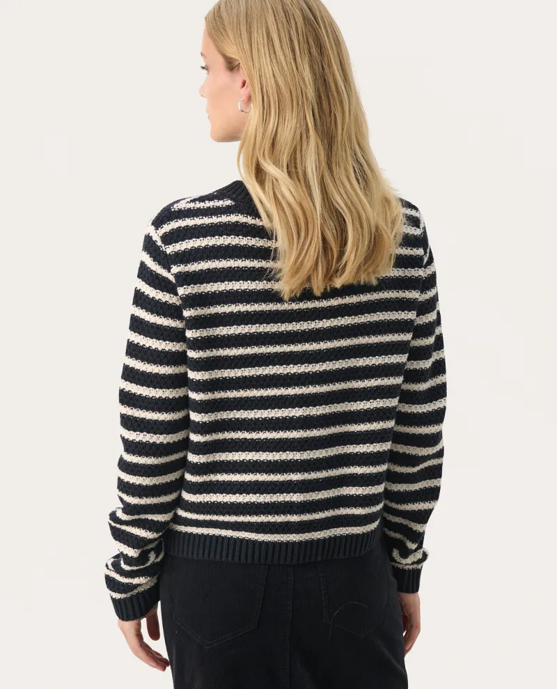 Part Two Leonida Navy Stripe Cardigan