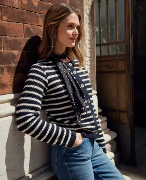 Part Two Leonida Navy Stripe Cardigan