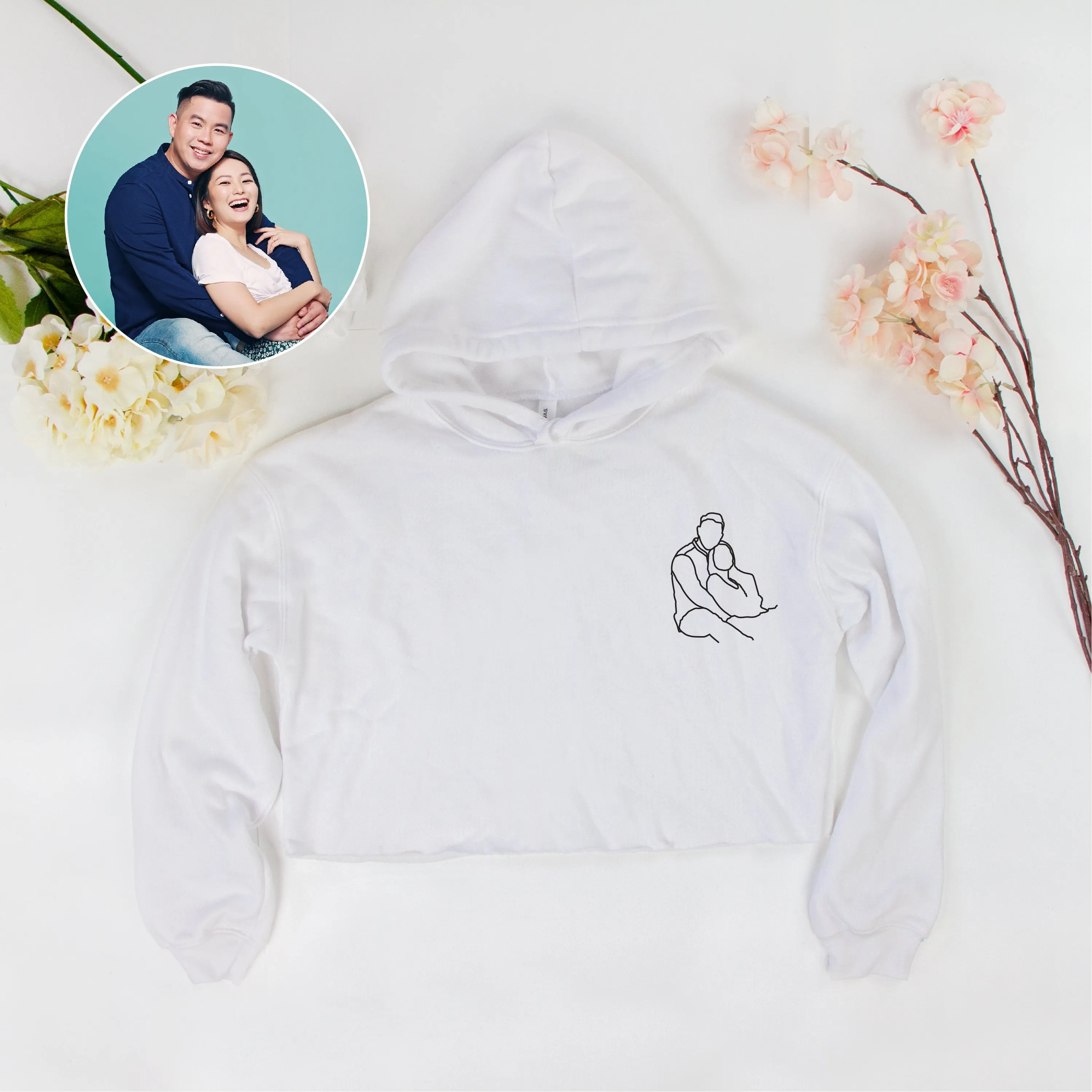 Personalized Couple Cropper Hoodie