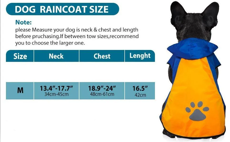 Pet Waterproof Dog Raincoat with Hi Vis Panel adjustable Velcro well made Size Medium