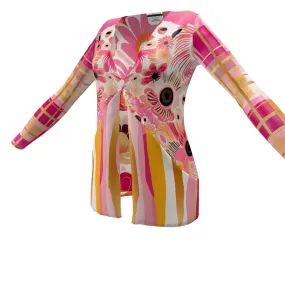 Pink Jubilee Floral Plaid Swing Sweater