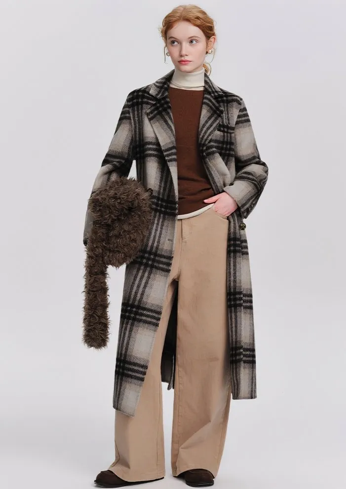 PLAID WOOL CHESTER COAT