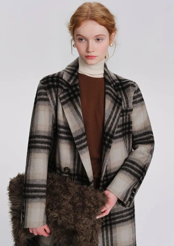 PLAID WOOL CHESTER COAT