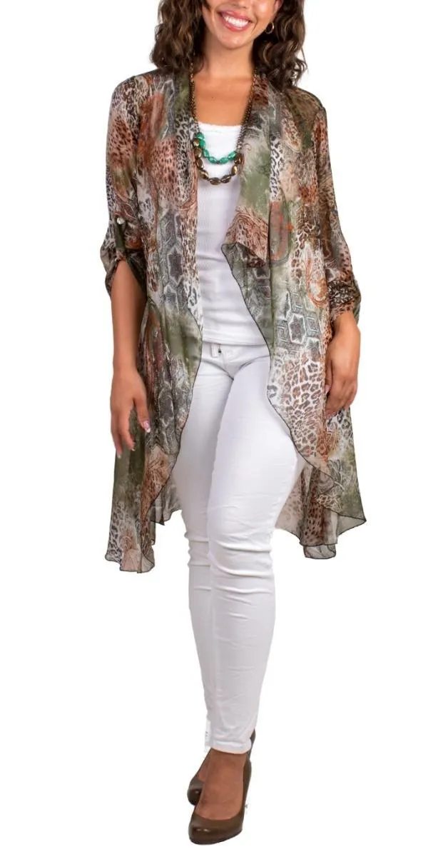 Portici Paisley Silk Cardigan