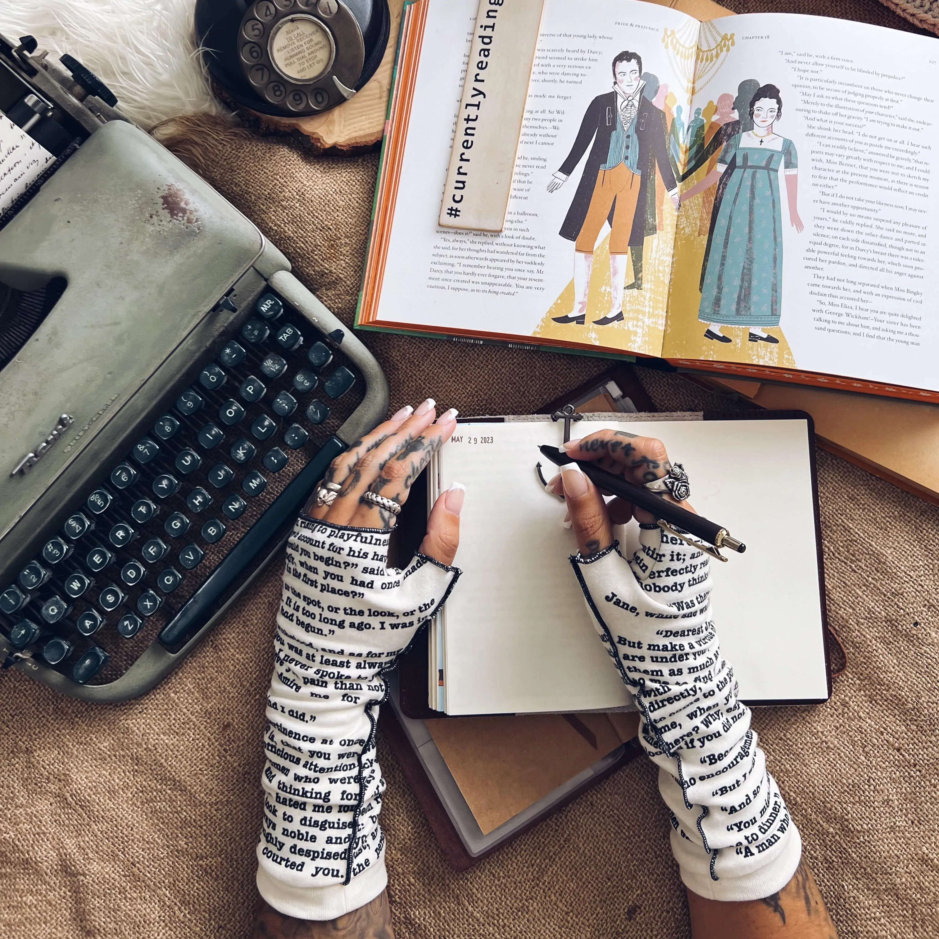 Pride and Prejudice Writing Gloves