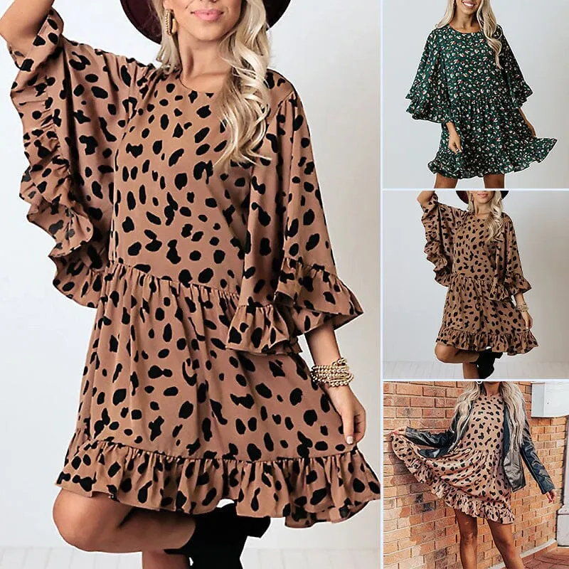 Printed Doll Sleeve Dress