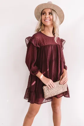 Pumpkin Spice Splendor Shift Dress In Windsor Wine